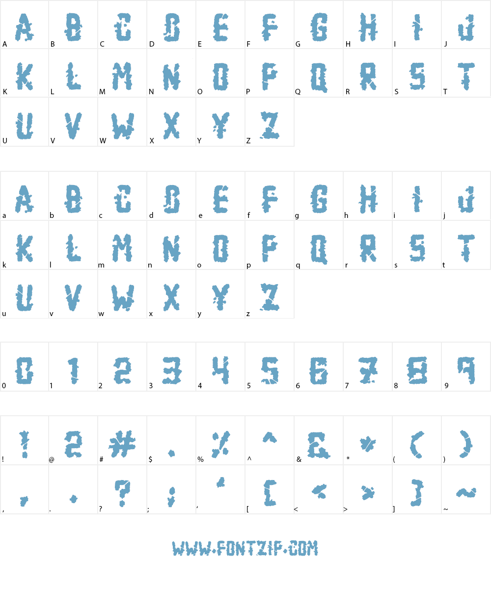 Zombie Apocalypse Font Character